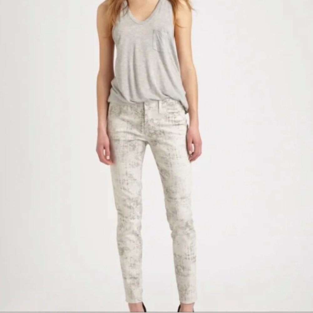 J Brand Women's Coat Noise Style Silver Splatter Skinny Leg Jeans Size 27